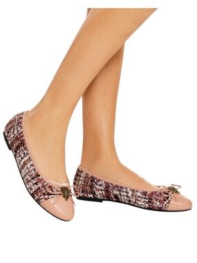 🆕{Kurt Geiger London} Esme Embellished Tweed Flat Shoes